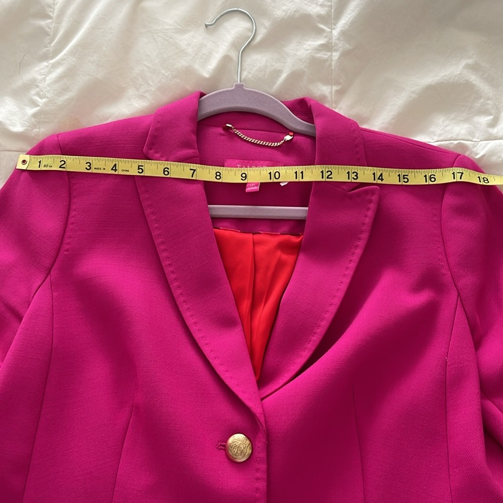 Talbots Limited Edition 2017 Vibrant Pink Wool Blazer w Gold Crest Buttons - Picture 14 of 16